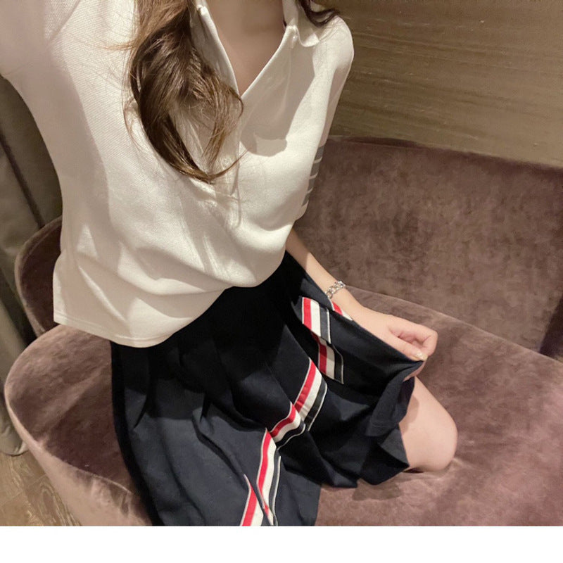 Thom Browne Women's Four Stripes Long Sleeve Shirt