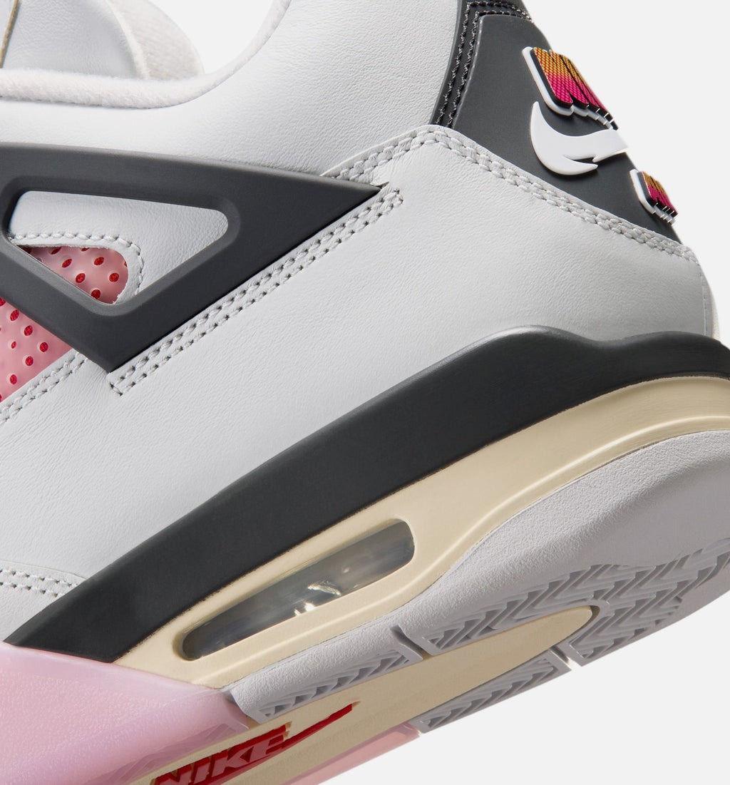 Air Jordan 4 Retro Comic Men's Lifestyle Shoes - Off White/Fire Pink/Anthracite