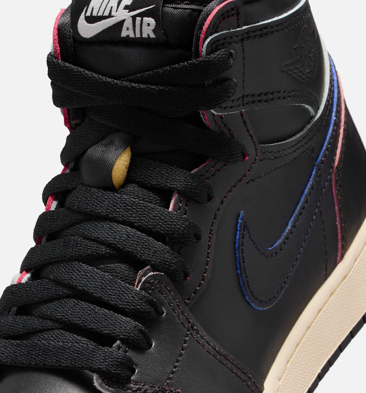 Air Jordan 1 Retro High OG Grade School Sneakers – Black and Muslin