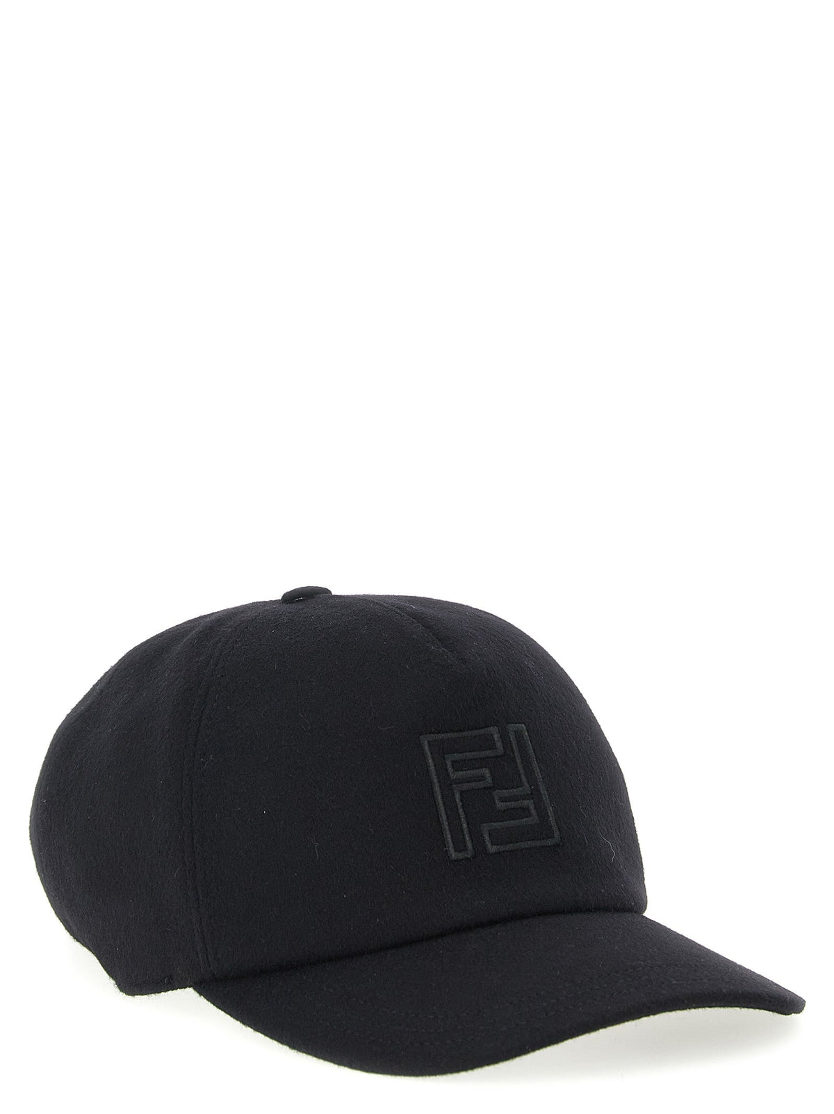 Fendi Black Wool Baseball Cap