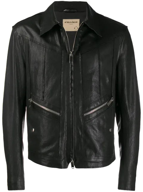 Al Duca D’Aosta 1902 zipped leather jacket