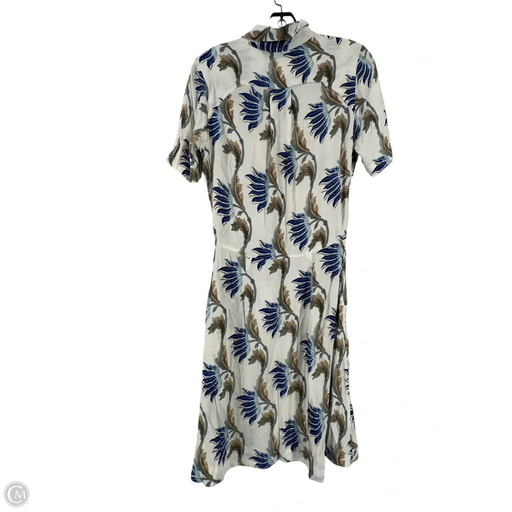 Dress Casual Midi By Clothes Mentor In Blue & Cream, Size: 6