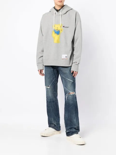 Maison MIHARA YASUHIRO graphic-print drawstring hoodie