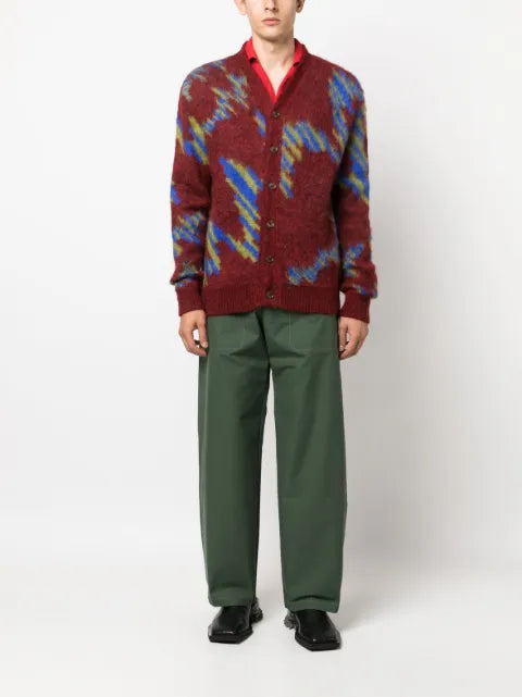 Ahluwalia Ongoye patterned intarsia-knit cardigan
