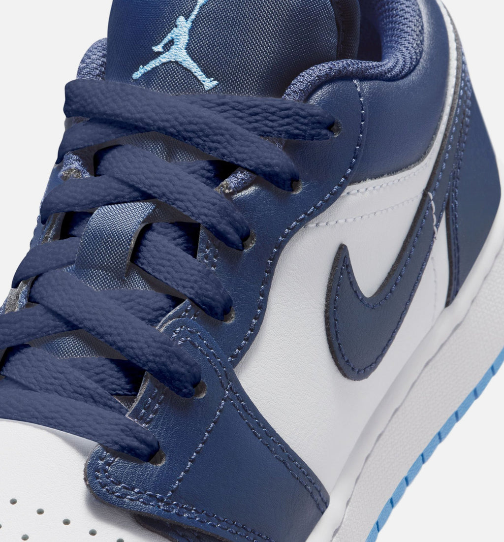 Air Jordan 1 Low Grade School Lifestyle Shoes - Midnight Navy/University Blue/White