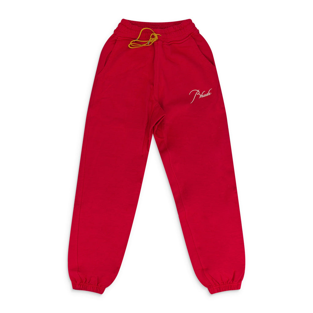 Red Script Logo Terry Sweatpants
