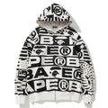 BAPE All-Over Logo Shark Zip Hoodie