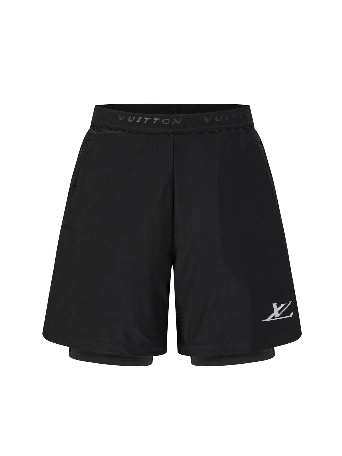 Reflective Logo Double-Layer Running Shorts