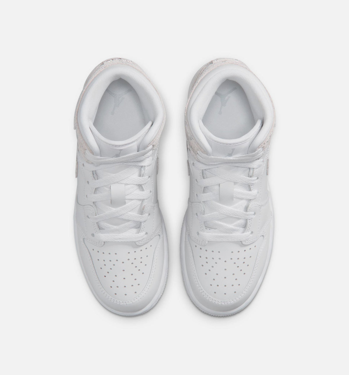 Air Jordan 1 Mid SE Grade School Sneakers – White / Field Silver