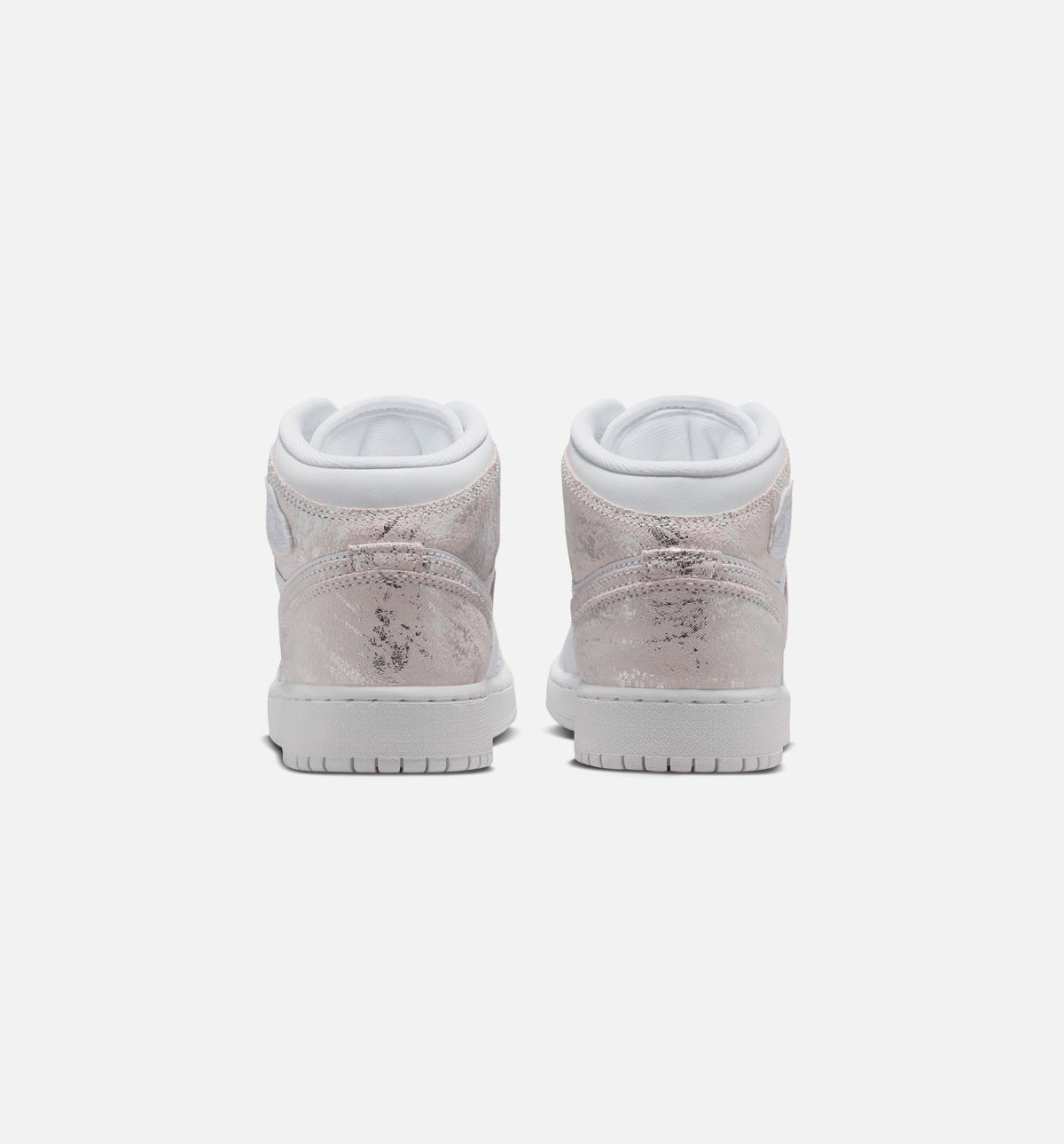 Air Jordan 1 Mid SE Grade School Sneakers – White / Field Silver