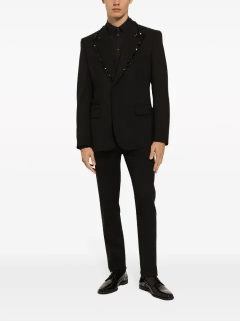 Dolce & Gabbana rhinestone-embellished single-breasted blazer
