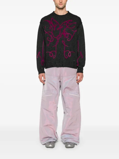 Acne Studios flocked-logo distressed jumper