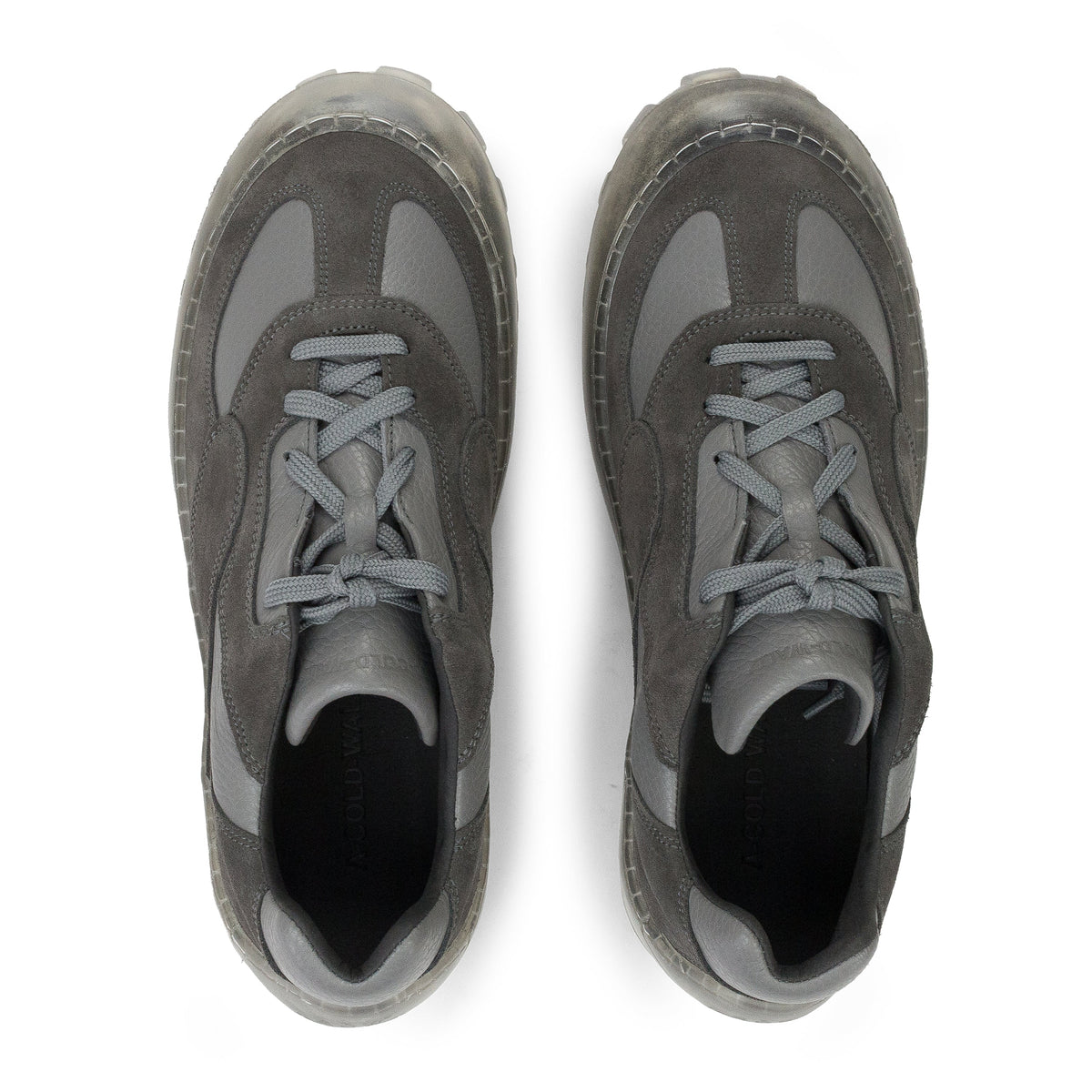 GREY LEATHER/WRAP SOLE SNEAKERS