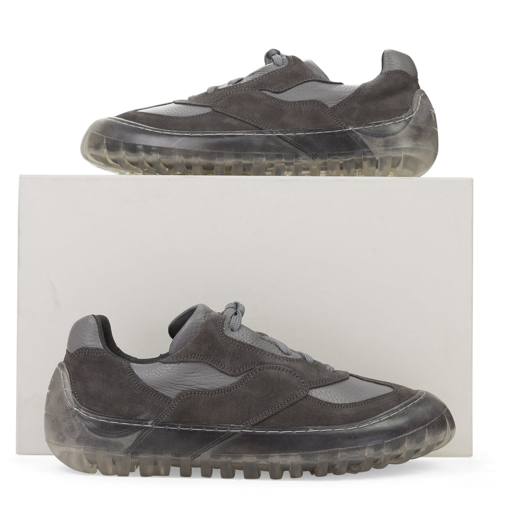 GREY LEATHER/WRAP SOLE SNEAKERS