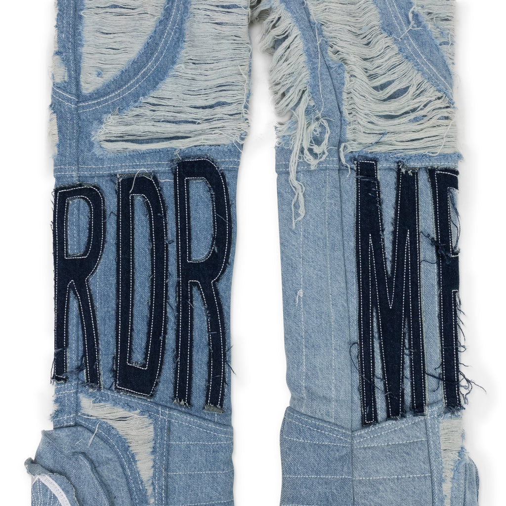 BLUE MRDR MOTO STRAIGHT-FIT JEANS