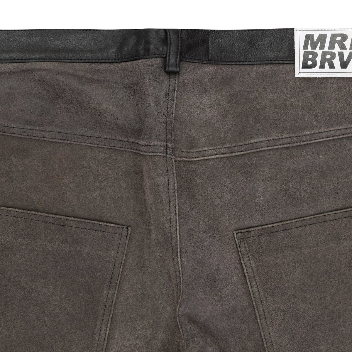 BLACK/BROWN BARK LEATHER PANTS