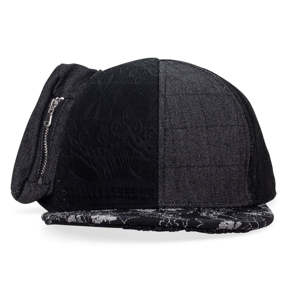 BLACK DISTRESSED BASEBALL CAP