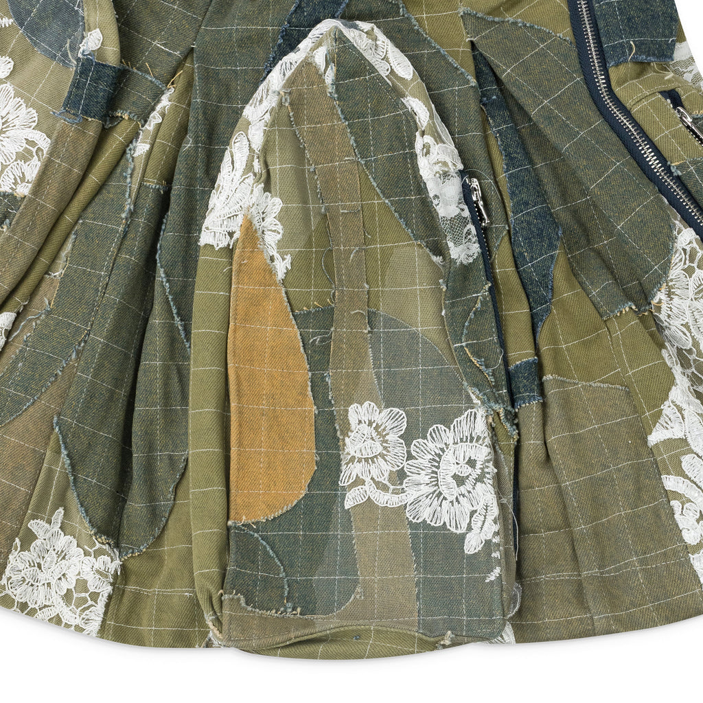 BLUE WINDOW POCKET CARGO MAXI SKIRT