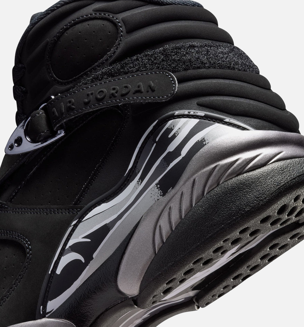 Air Jordan 8 Retro Chrome Black and Light Graphite Men's Sneakers