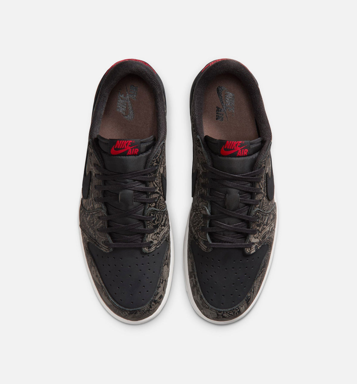 Air Jordan 1 Retro Low OG Laser Black And Varsity Red Men's Sneakers