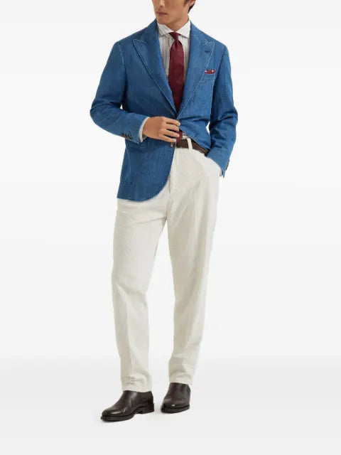 Brunello Cucinelli three-button patch-pocket blazer