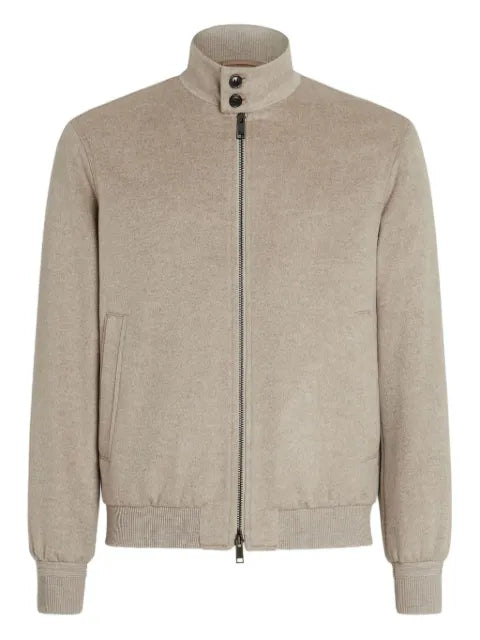 Zegna cashmere zip-fastening bomber jacket