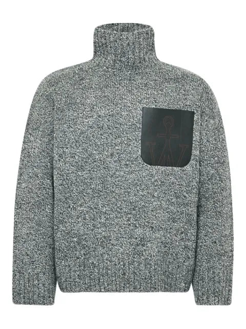 JW Anderson stand collar-sweater with leather pocket
