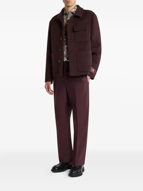 ETRO logo cashmere shirt jacket