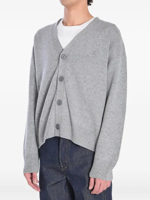 AMI Paris embroidered-logo button cardigan