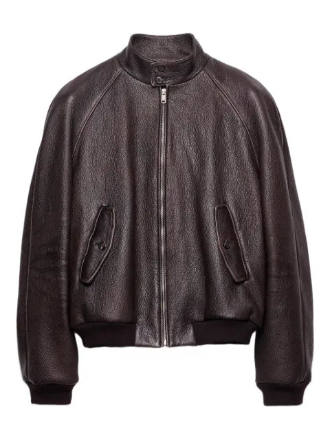 Prada leather bomber jacket