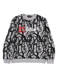 Neighborhood abstract-pattern print crew-neck sweatshirt