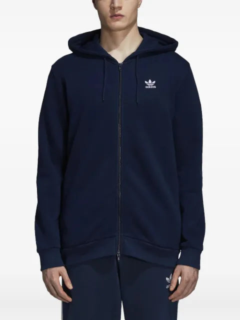 adidas Originals Trefoil-embroidered full-zip hoodie