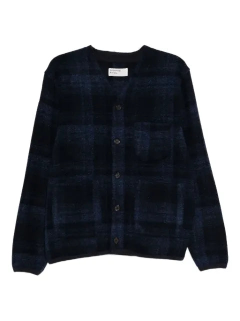 Universal Works checked cardigan
