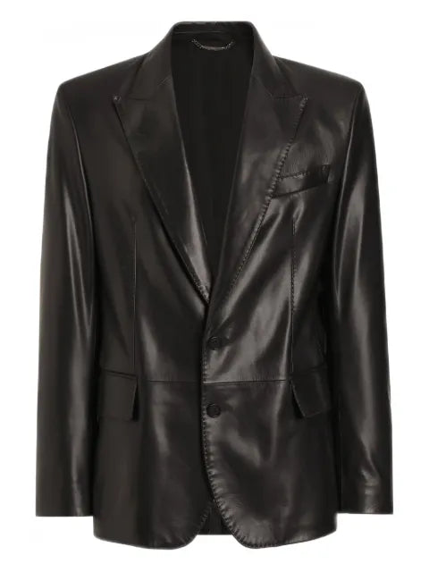Dolce & Gabbana buttoned leather blazer