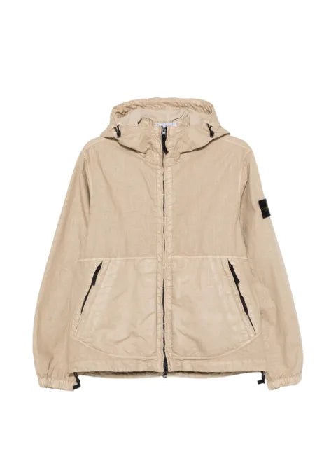 Stone Island 4100053 organic-look nylon panama-tc hooded jacket