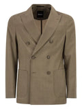 BOSS double-breasted pocket-patch blazer