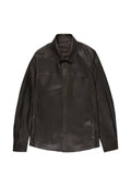 Montedoro buttoned leather overshirt