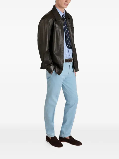Montedoro buttoned leather overshirt