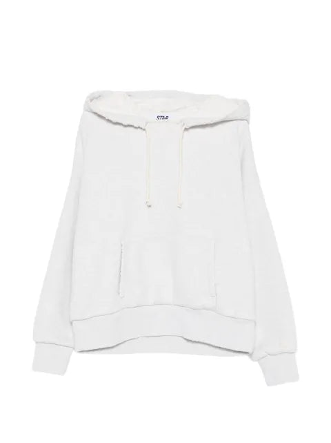 Golden Goose Star hooded sweatshirt in grey melange cotton