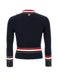 Thom Browne braid tape V-neck cotton sweater