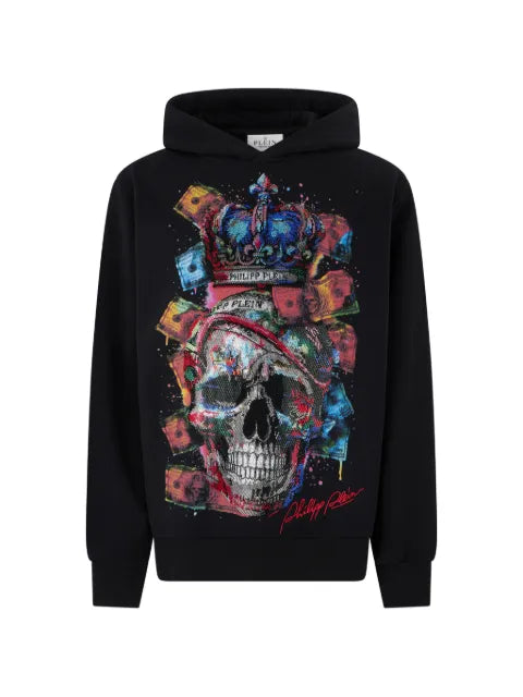 Philipp Plein skull-print embellished hoodie