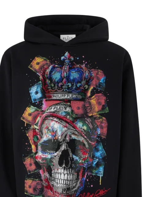 Philipp Plein skull-print embellished hoodie