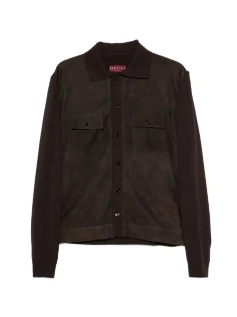 Gucci suede button-up overshirt