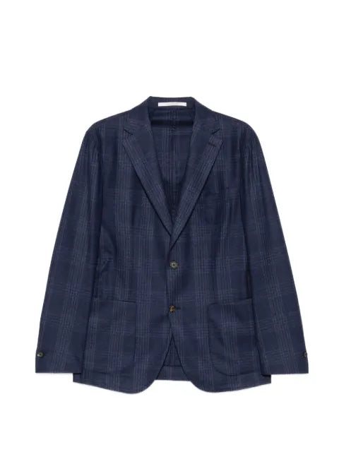 Eleventy check-pattern single-breasted jacket