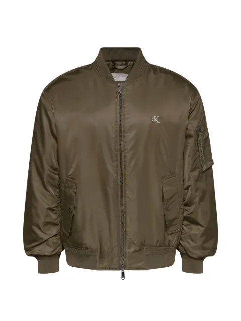Calvin Klein cK logo-print zip-up bomber jacket