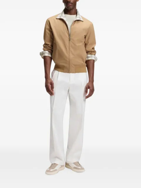 BOSS water-repellent jacket with checkered collar