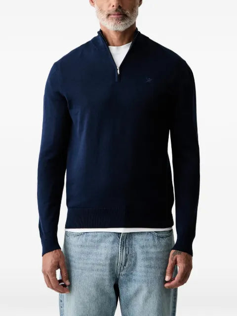 Hackett London quarter-zip embroidered-logo sweater