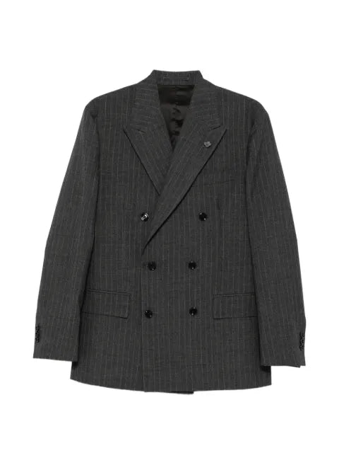 Lardini pinstripe-pattern double-breasted blazer