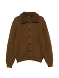 TOM FORD shearling-collar elbow-patch cardigan