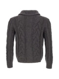 Gran Sasso cable-knit shawl-collar sweater